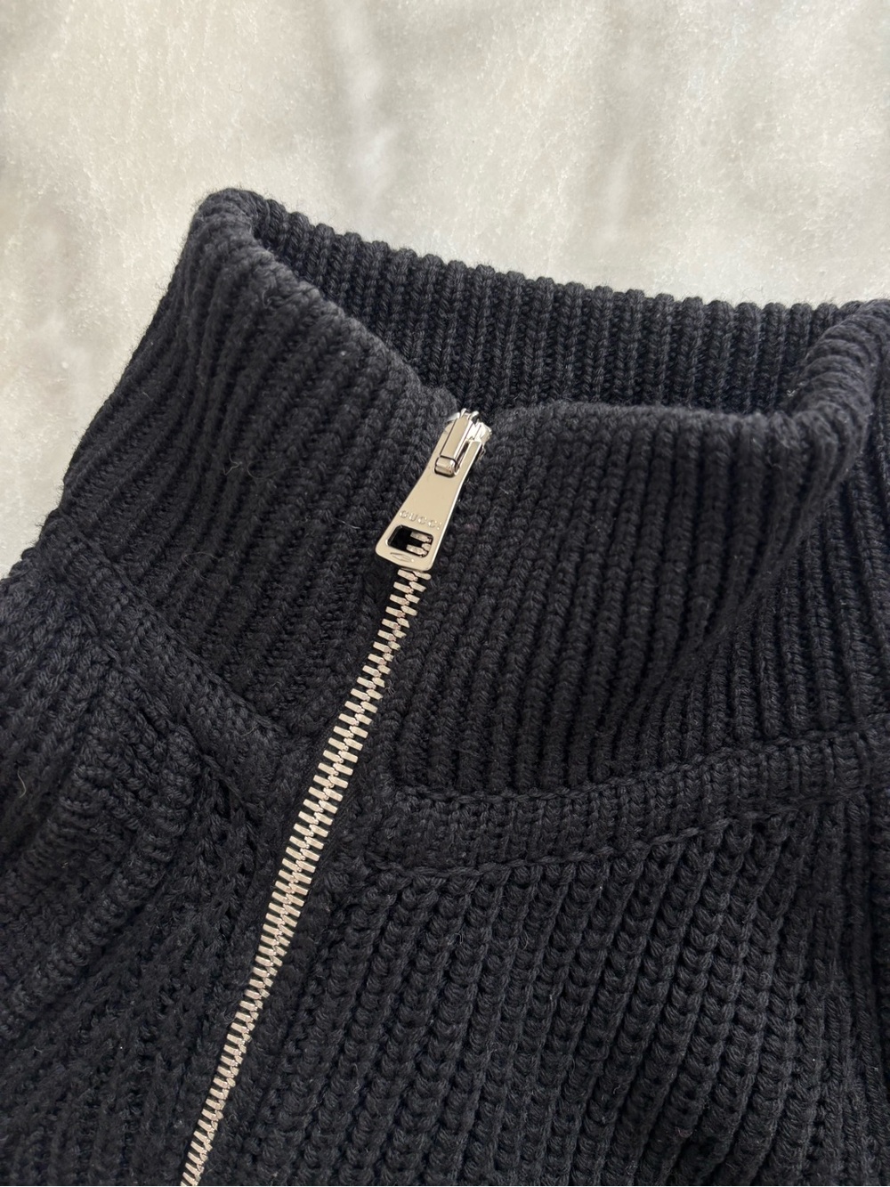 Gucci Black Zip Ribbed Sweater Jacket - Picture 4 of 8